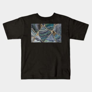 BLU GREEN AGATE Kintsugi Art Kids T-Shirt